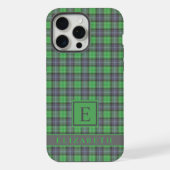 Anpassbares Dunkelblau Grün Kariert iPhone Hülle (Rückseite)