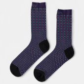 Anpassbares dunkles Navy Blau Grün Punkte Design Socken (Linkes Detail)