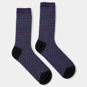 Anpassbares dunkles Navy Blau Grün Punkte Design Socken (Rechts)