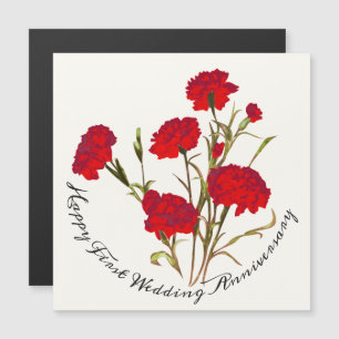 Anpassbares Elegantes Vintage-Blumenmuster Rote Ne Magnetkarte