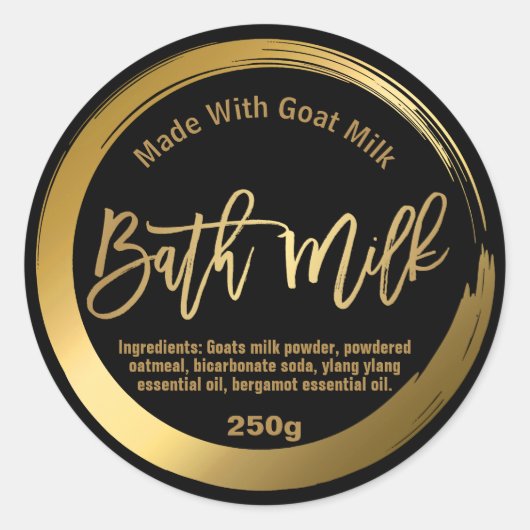Anpassbares Etikett für die Badezimmermilch Runder Aufkleber (Vorderseite)