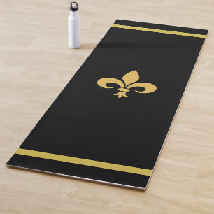 Anpassbares Fleur de Lis auf Schwarz Yogamatte