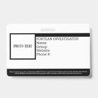Anpassbares Fortean Investigator ID-Abzeichen
