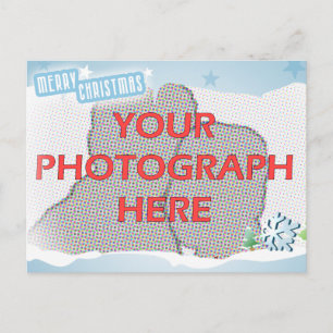 Anpassbares Foto Blau Frohe Weihnachten