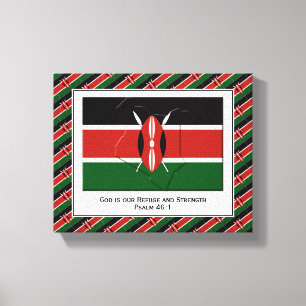 Anpassbares Foto Patriotisch KENYA FLAG Leinwanddruck