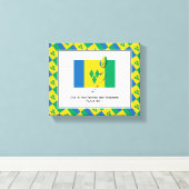 Anpassbares Foto | Patriotisch | ST VINCENT FLAG Leinwanddruck (Insitu (Holzboden))