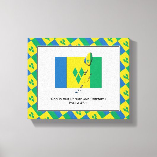 Anpassbares Foto | Patriotisch | ST VINCENT FLAG Leinwanddruck (Vorderseite)