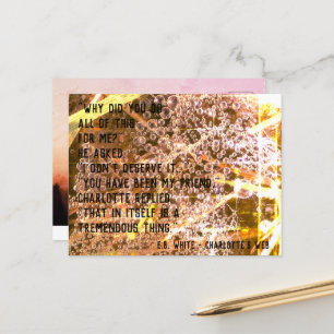 Anpassbares Freundschaftszitat - Charlottes Web Postkarte