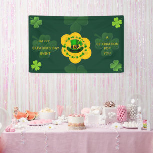 Anpassbares Frohes St. Patrick's Day Event Grün B Banner