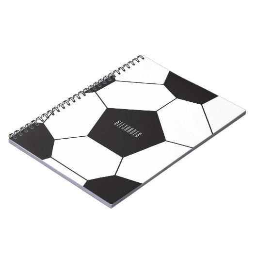 Anpassbares Fußballballı-Notebook Notizblock (Linke Seite)