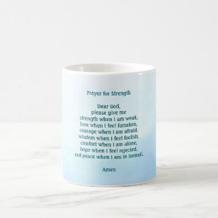 Anpassbares Gebet für Stärke blau Kaffeetasse