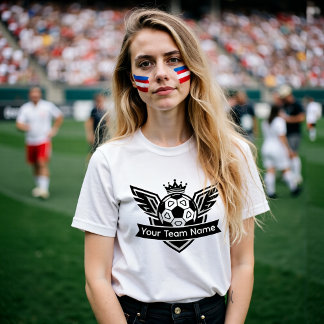 Anpassbares geflügeltes Fußball-Logo-Team Damen T-Shirt