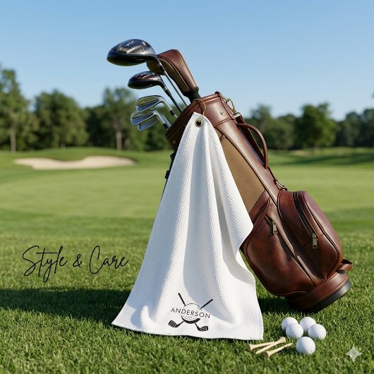 Anpassbares Golfhandtuch mit Namen und Logo