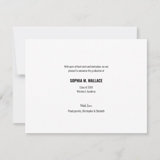 Anpassbares Graduiertenskript-Foto Ankündigung (Rückseite)