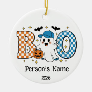 Anpassbares Halloween BOO  Keramik Ornament