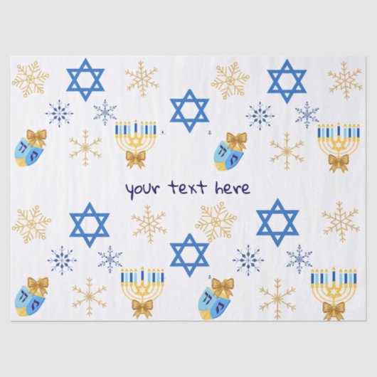 Anpassbares Hanukkah-Winter-Tissue-Papier Seidenpapier (Vorderseite)