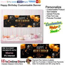Anpassbares Happy Birthday Banner 4