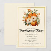 Anpassbares Herbst-Kürbis-Dankeschön-Abendessen Einladung (Vorne/Hinten)