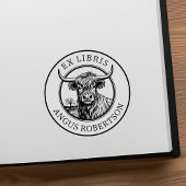 Anpassbares Highland-Cow-Buchzeichen Gummistempel