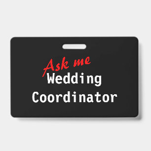 Anpassbares Hochzeitskoordinator-Abzeichen Ausweis