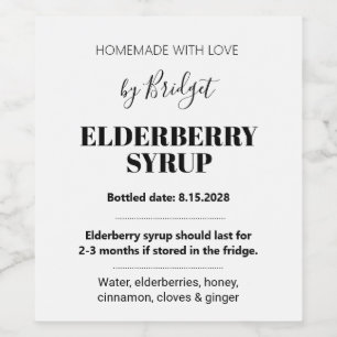 Anpassbares Holunder-Sirup-Label ZEB_01 Weinetikett