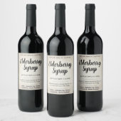 Anpassbares Holunder-Sirup-Label ZEB_02 Weinetikett (Flaschen)