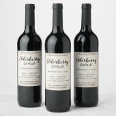 Anpassbares Holunder-Sirup-Label ZEB_03a Weinetikett (Flaschen)