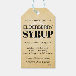 Anpassbares Holunder-Sirup-Label ZEB_04a Geschenkanhänger
