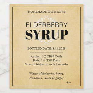 Anpassbares Holunder-Sirup-Label ZEB_04a Weinetikett