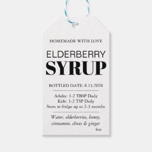Anpassbares Holunder-Sirup-Label ZEB_04b Geschenkanhänger