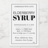 Anpassbares Holunder-Sirup-Label ZEB_04b Weinetikett (Einzelnes Label)