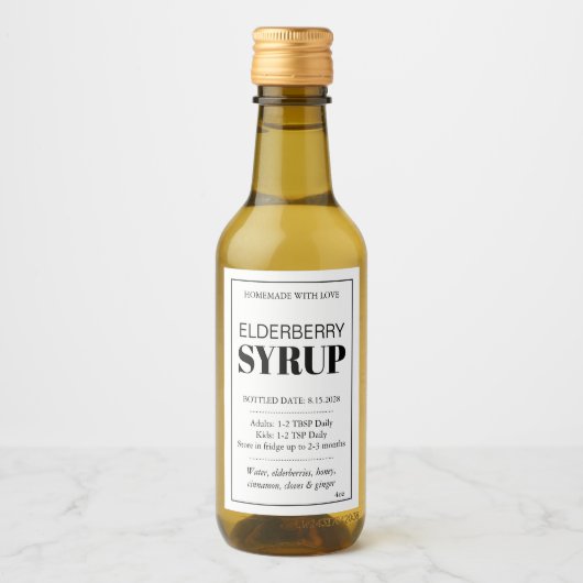 Anpassbares Holunder-Sirup-Label ZEB_04b Weinetikett (Vorderseite)
