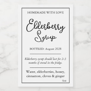 Anpassbares Holunder-Sirup-Label ZEB_05b Weinetikett