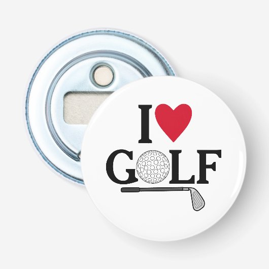 Anpassbares Ich liebe Golf Flaschenöffner (Vorderseite)