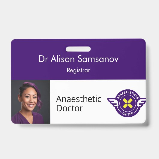 Anpassbares ID-Abzeichen mit Foto Ausweis (Front)