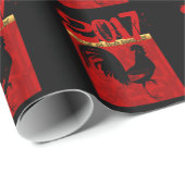 Anpassbares Jahr des Roosters 2017 W Papier 1 Geschenkpapier (Rolleneckpunkt)