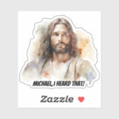 Anpassbares Jesus-Portrait - Ich habe gehört, dass Aufkleber (Blatt)