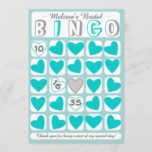 Anpassbares Junggesellinnen-Bingo-Spiel tealgraue  Dankeskarte