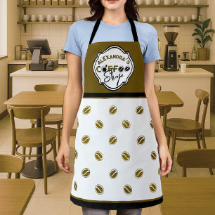 Anpassbares Kaffeehaus-Logo für Zuhause/Gewerbe Schürze