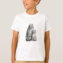 Anpassbares Katzen-Kätzchen-Skizze-Jungen-T-Shirt
