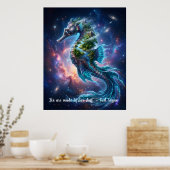 Anpassbares Kosmisches Seepferdchen Poster (Küche)