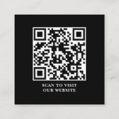 Anpassbares Logo Professionelles Schwarzes QR-Code Quadratische Visitenkarte (Rückseite)