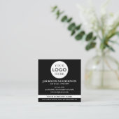 Anpassbares Logo Professionelles Schwarzes QR-Code Quadratische Visitenkarte (Stehend Vorderseite)