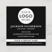 Anpassbares Logo Professionelles Schwarzes QR-Code Quadratische Visitenkarte (Vorderseite)