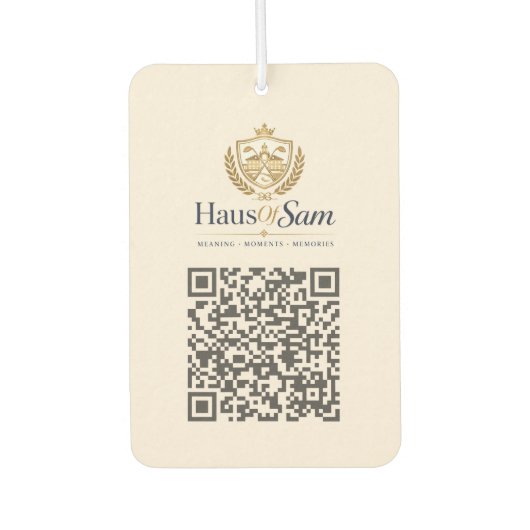 Anpassbares Logo und QR-Code Soft Warm Elfenbein Autolufterfrischer (Vorderseite)