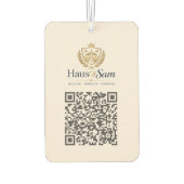 Anpassbares Logo und QR-Code Soft Warm Elfenbein Autolufterfrischer (Rückseite)