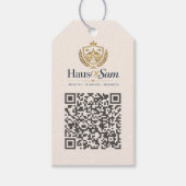 Anpassbares Logo und QR-Code Soft Warm Elfenbein Geschenkanhänger (Vorderseite)