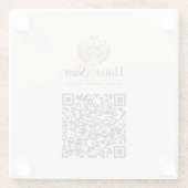 Anpassbares Logo und QR-Code Soft Warm Elfenbein Glasuntersetzer (Rückseite)