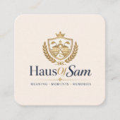Anpassbares Logo und QR-Code Soft Warm Elfenbein  Telefonnummerkarte (Vorderseite)