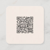 Anpassbares Logo und QR-Code Soft Warm Elfenbein  Telefonnummerkarte (Rückseite)